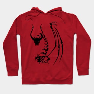 Black Tribal Skeletal Dragon Hoodie